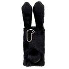 For Samsung Galaxy S21 FE 5G Cute Plush Rabbit TPU Phone Case(Black) - 1