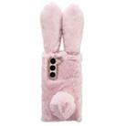 For Samsung Galaxy S21+ 5G Cute Plush Rabbit TPU Phone Case(Pink) - 1