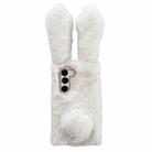 For Samsung Galaxy S21+ 5G Cute Plush Rabbit TPU Phone Case(White) - 1