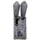 For Samsung Galaxy S21+ 5G Cute Plush Rabbit TPU Phone Case(Dark Grey) - 1