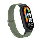 For Xiaomi Smart Band 9 / 8 Plastic Plug Plain Elastic Nylon Watch Band(Dark Green) - 2