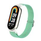 For Xiaomi Smart Band 9 / 8 Plastic Plug Plain Elastic Nylon Watch Band(Blue Sea) - 1