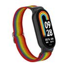 For Xiaomi Smart Band 9 / 8 Plastic Plug Plain Elastic Nylon Watch Band(Rainbow) - 2