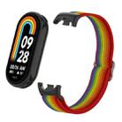 For Xiaomi Smart Band 9 / 8 Plastic Plug Plain Elastic Nylon Watch Band(Rainbow) - 3