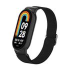 For Xiaomi Smart Band 9 / 8 Plastic Plug Plain Elastic Nylon Watch Band(Black) - 1