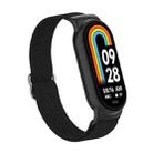 For Xiaomi Smart Band 9 / 8 Plastic Plug Plain Elastic Nylon Watch Band(Black) - 2