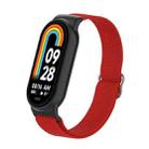 For Xiaomi Smart Band 9 / 8 Plastic Plug Plain Elastic Nylon Watch Band(Red) - 1