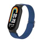 For Xiaomi Smart Band 9 / 8 Plastic Plug Plain Elastic Nylon Watch Band(Cold Blue) - 1