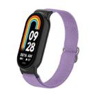 For Xiaomi Smart Band 9 / 8 Plastic Plug Plain Elastic Nylon Watch Band(Lavender) - 1