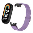 For Xiaomi Smart Band 9 / 8 Plastic Plug Plain Elastic Nylon Watch Band(Lavender) - 3