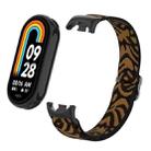 For Xiaomi Smart Band 9 / 8 Plastic Plug Plain Elastic Nylon Watch Band(Leopard Print) - 3