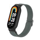 For Xiaomi Smart Band 9 / 8 Plastic Plug Plain Elastic Nylon Watch Band(Charcoal Color) - 1