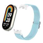 For Xiaomi Smart Band 9 / 8 Plastic Plug Plain Elastic Nylon Watch Band(Light Blue) - 3