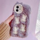 For iPhone 11 Plush Cute Rabbit Full Coverage Phone Case(Purple) - 1