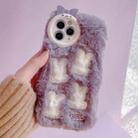 For iPhone 11 Pro Max Plush Cute Rabbit Full Coverage Phone Case(Purple) - 1
