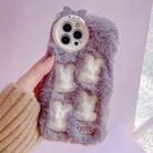 For iPhone 12 Pro Plush Cute Rabbit Full Coverage Phone Case(Purple) - 1