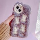 For iPhone 13 Plush Cute Rabbit Full Coverage Phone Case(Purple) - 1