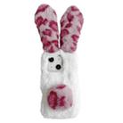 For iPhone 15 Plus Leopard Print Plush Rabbit TPU Phone Case(Red) - 1