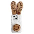 For iPhone 15 Plus Leopard Print Plush Rabbit TPU Phone Case(Brown) - 1