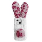 For iPhone 15 Leopard Print Plush Rabbit TPU Phone Case(Red) - 1