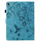 For iPad 10.2 2021 / 10.5 2019 Flowers and Bird Embossed Smart Leather Tablet Case(Light Blue) - 3