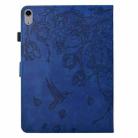For iPad 2025 / 2022 Flowers and Bird Embossed Smart Leather Tablet Case(Dark Blue) - 3