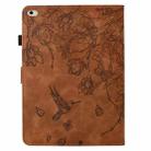 For iPad 9.7 2018 / 2017 Flowers and Bird Embossed Smart Leather Tablet Case(Brown) - 3