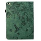 For iPad 9.7 2018 / 2017 Flowers and Bird Embossed Smart Leather Tablet Case(Green) - 3
