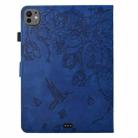 For iPad Air 11 2025 / 2024 / iPad Pro 11 Flowers and Bird Embossed Smart Leather Tablet Case(Dark Blue) - 3