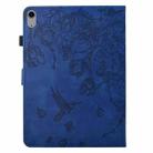 For iPad mini 2024 / mini 6 Flowers and Bird Embossed Smart Leather Tablet Case(Dark Blue) - 3