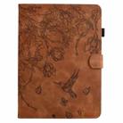 For iPad mini 5 / 4 / 3 / 2 / 1 Flowers and Bird Embossed Smart Leather Tablet Case(Brown) - 2