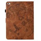 For iPad mini 5 / 4 / 3 / 2 / 1 Flowers and Bird Embossed Smart Leather Tablet Case(Brown) - 3