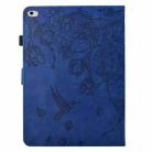For iPad mini 5 / 4 / 3 / 2 / 1 Flowers and Bird Embossed Smart Leather Tablet Case(Dark Blue) - 3
