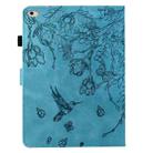 For iPad mini 5 / 4 / 3 / 2 / 1 Flowers and Bird Embossed Smart Leather Tablet Case(Light Blue) - 3