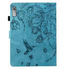 For Lenovo Tab M9 Flowers and Bird Embossed Smart Leather Tablet Case(Light Blue) - 3