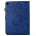 For Lenovo Tab M10 3rd Gen Flowers and Bird Embossed Smart Leather Tablet Case(Dark Blue) - 3