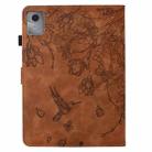 For Lenovo Xiaoxin Pad 11 2025 Flowers and Bird Embossed Smart Leather Tablet Case(Brown) - 3