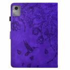 For Lenovo Xiaoxin Pad 11 2025 Flowers and Bird Embossed Smart Leather Tablet Case(Purple) - 3