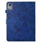 For Lenovo Xiaoxin Pad 11 2025 Flowers and Bird Embossed Smart Leather Tablet Case(Dark Blue) - 3