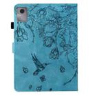 For Lenovo Xiaoxin Pad 11 2025 Flowers and Bird Embossed Smart Leather Tablet Case(Light Blue) - 3