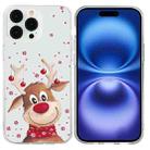 For iPhone 16 Pro Max Christmas Painted Pattern TPU Transparent Phone Case(Elk) - 1