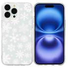 For iPhone 16 Pro Max Christmas Painted Pattern TPU Transparent Phone Case(Snowflakes) - 1