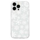 For iPhone 16 Pro Max Christmas Painted Pattern TPU Transparent Phone Case(Snowflakes) - 2