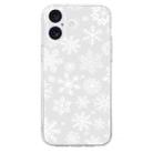 For iPhone 16 Plus Christmas Painted Pattern TPU Transparent Phone Case(Snowflakes) - 2