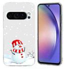 For Google Pixel 9 Pro XL Christmas Painted Pattern TPU Transparent Phone Case(Snowman) - 1