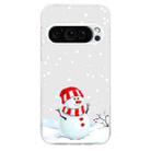 For Google Pixel 9 Pro XL Christmas Painted Pattern TPU Transparent Phone Case(Snowman) - 2