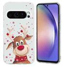 For Google Pixel 9 / Pixel 9 Pro Christmas Painted Pattern TPU Transparent Phone Case(Elk) - 1