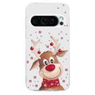 For Google Pixel 9 / Pixel 9 Pro Christmas Painted Pattern TPU Transparent Phone Case(Elk) - 2