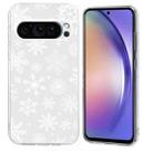 For Google Pixel 9 / Pixel 9 Pro Christmas Painted Pattern TPU Transparent Phone Case(Snowflakes) - 1