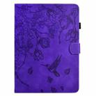 For Samsung Galaxy Tab A9+ Flowers and Bird Embossed Smart Leather Tablet Case(Purple) - 2